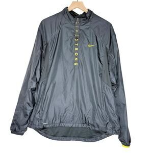 2008 Nike Livestrong Cycling Windbreaker Jacket Men’s XL Gray Yellow